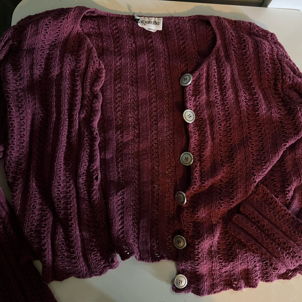 Vintage pre-owned bagatelle chunk knit cardigan